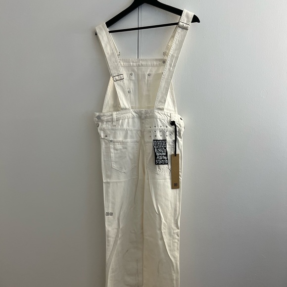 KSUBI CLOSE CALL WOMENS DENIM WHITE JUMPSUIT OVERALLS BRAND NEW - Picture 1 of 4
